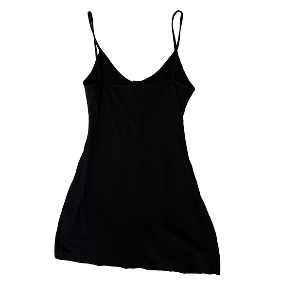Brandy Melville Spaghetti Strap Cami Dress Black One Size 3 Button Flare Fit - Picture 1 of 5
